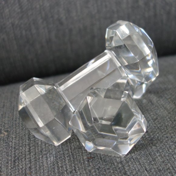 Set of Two(2) Glass Barbell Knife Rests - Picture 1 of 8